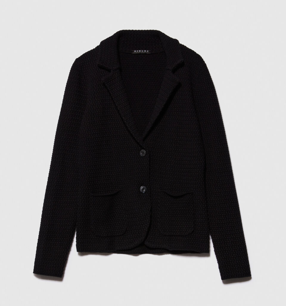 Knit blazer - women's blazers - Black | Sisley image number 6